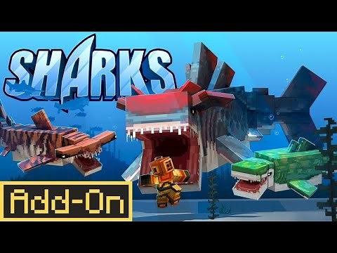 Survival Mode Just Got Harder! SHARKS ADDON for Minecraft Bedrock Edition?