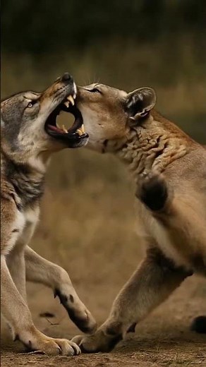 Wolf vs Puma | Wild Animal Fight #animalbattle #wildlife