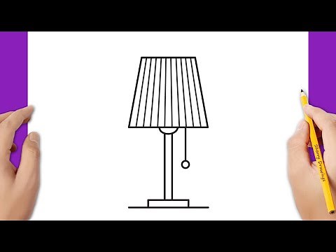 How to draw a table lamp step by step