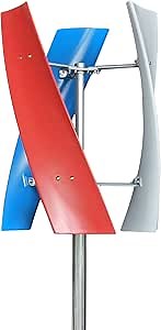 Wind Turbine Generator Kit 400W 12V Portable Vertical Helix Wind Power Turbine Generator Kit 3 Blade Wind Generator Kit with Charge Controller for Marine RV Home Industrial Energy