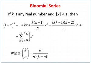Binomial Series (examples, solutions, videos)