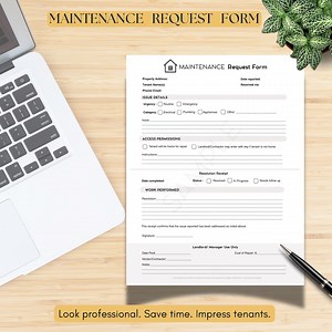 Printable Maintenance Request Form | Tenant Repair Request Template | Landlord Service Request PDF | Property Management Work Order Log - Etsy