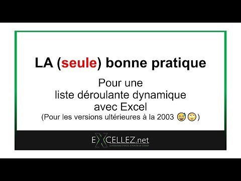 Liste déroulante DYNAMIQUE et SANS FORMULE avec Excel