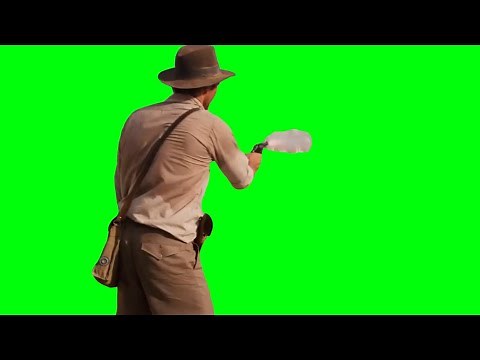 Indiana Jones - Sword vs Gun Scene - Green Screen