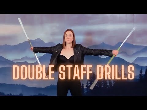 Double Staff Drills - STAFF SPINNING TUTORIAL (BEGINNER) | Michelle C. Smith