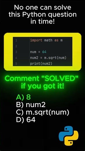 Try to solve this question about the math module in python #coding #python