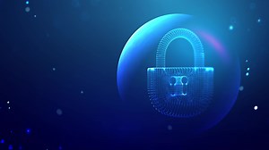 Coputer internet cyber security background seamless loop 4k. Cyber crime illustration. digital lock background.