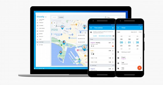 GPS time clock & tracker app for employees - Clockify