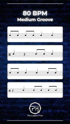 80 BPM Groove Sight-Reading — Medium Tempo Rhythm Exercise for Drummers