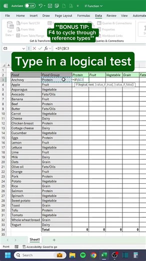 How to use the IF function in Excel‼️ #excel