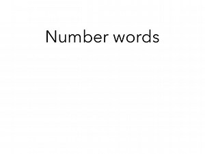 Number Words 1-5