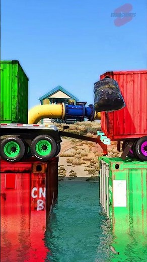 Container Truck Tow Trailers vs Containers #short #beamng #beamngdrive #trucksvs