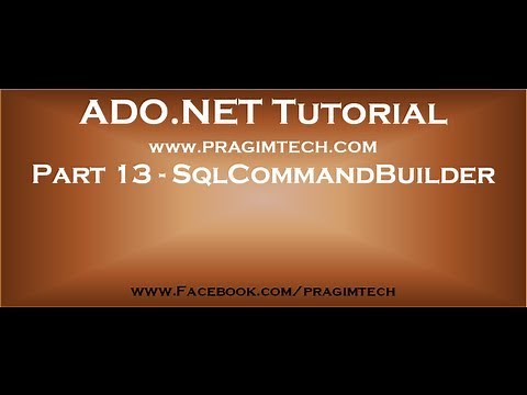 Part 13 What is SqlCommandBuilder