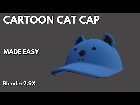 cartoon cat cap modeling in blender 2.9x