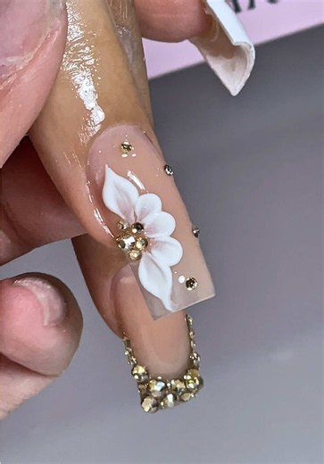3D Acrylic Flower Nail Design | Classic OG Acrylic Flowers