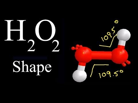 H2O2 Molecular Geometry / Shape and Bond Angles (see descp. for precise angles)