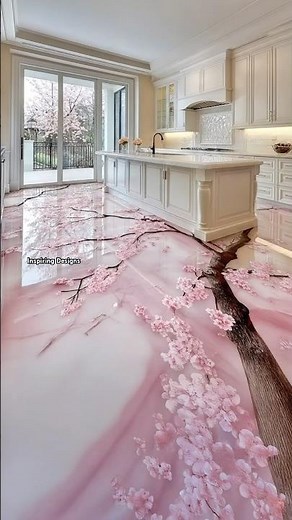 Wow! Absolutely stunning cherry blossom epoxy flooring! 😱👏#epoxy #interiordesign #homedesign