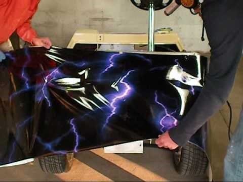 golf car wrap installation demonstration- GolfCarGraphics.com