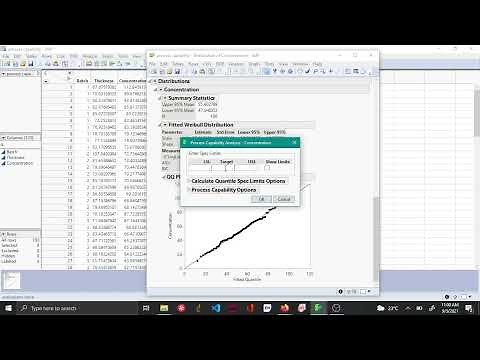 Process capability for non normal data set - JMP