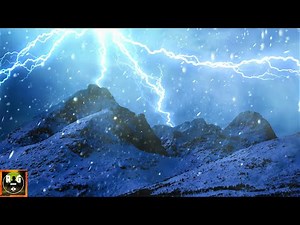 Winter Thunderstorm & Snowstorm Sounds with Wind, Thunder and Lightning Sound Effects | 10 Hours
