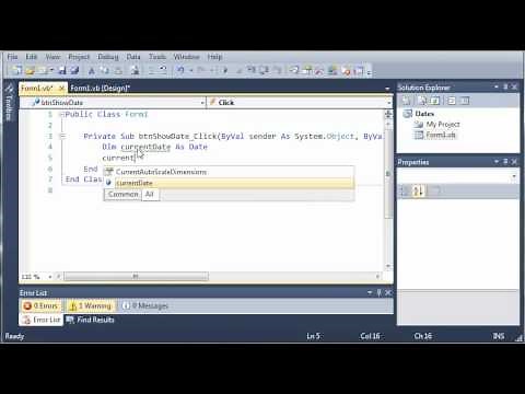 Visual Basic Tutorial - 86 - Dates