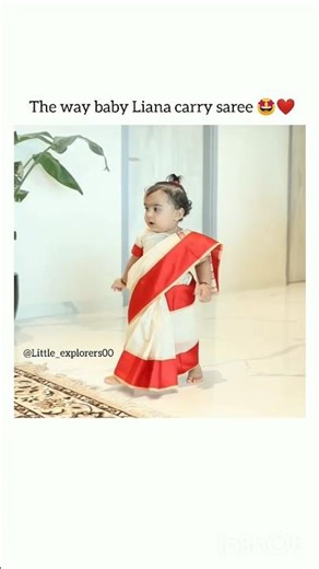 She's Looking So Cute In Saree🤩#cutebaby #ytshorts #funny #shorts #trending #shortsfeed #viralshorts
