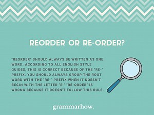 Reorder or Re-order? (Hyphen Rule)