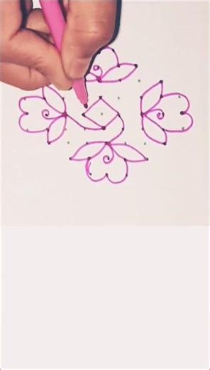 Simple Flower Rangoli Design for Beginners ✨