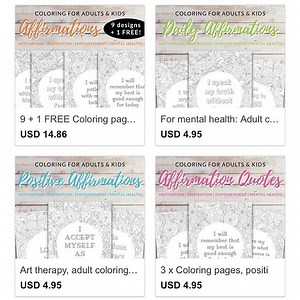 New! Printable adult coloring pages—with positive affirmations - Girl in Therapy