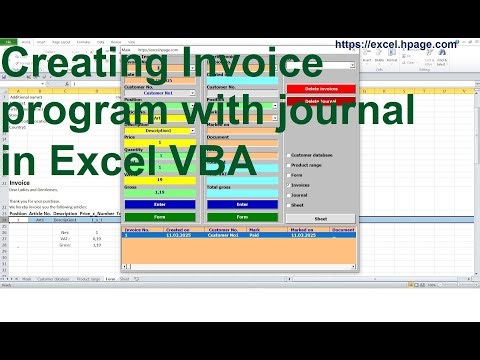 Creating Invoice program with journal, customer database and product range in Excel VBA yyy