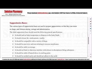 Pharmaceutics (34) Suppositories Types and Bases (Part 01) | Suppositories | Pharmaceutics