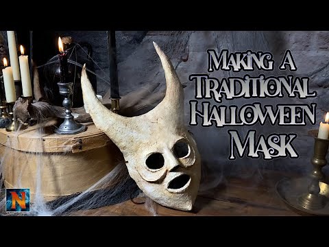 Making a traditional Halloween mask with instant paper mache