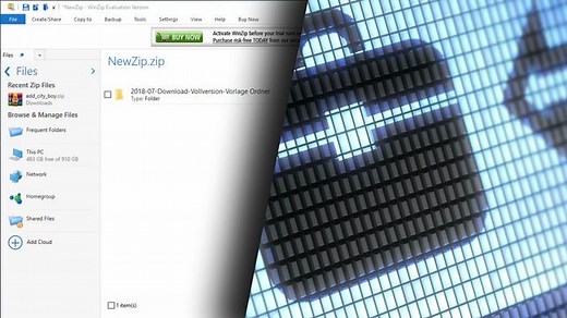 Packtool mit Zusatzfunktionen: WinZip