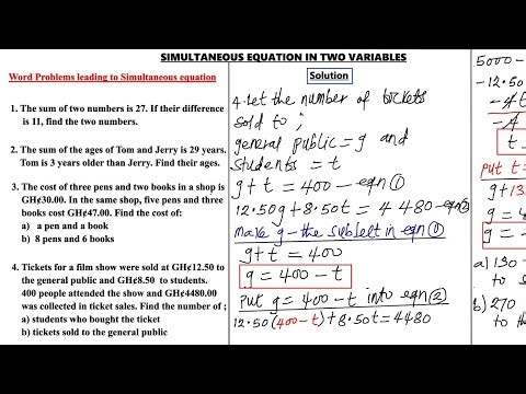 SIMULTANEOUS EQUATION _ WORD PROBLEMS 