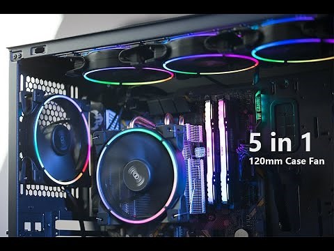 Pccooler 5M120 Moonlight Series 5 in 1 Kit ARGB LED Computer Case Fan - Install Guide & RGB Control