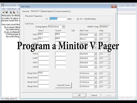 How to program a Motorola Minitor V (5) Pager