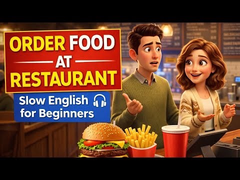How to Order Food at Restaurant🍔- slow and Easy English For Beginners