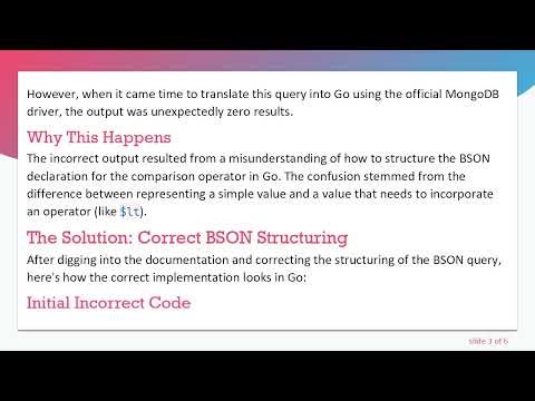 Solving Comparison Queries in MongoDB with Go: A Guide to Using the Official MongoDB Driver