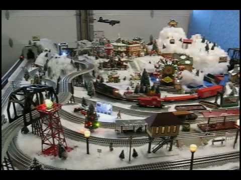 Family Christmas Lionel Train Layout