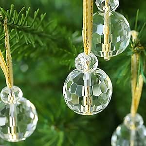 Amazon.com: 12 Pcs Clear Crystal Glass Christmas Balls Ornaments, 0.87" Mini Prism Ball Christmas Tree Decorations, Hanging Crystal Ornament Clearance for Xmas Wedding Party Home Decor(Clear) : Home & Kitchen