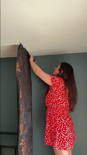 IKEA curtain tracks + stunning curtains = the bed canopy of my dreams✨ #diy #ikeahack #bedroomdecor