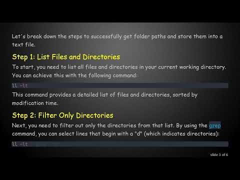 How to Get Folder Paths in a Text File on Linux