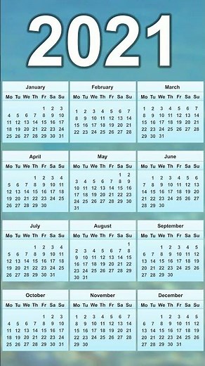 2021 Calendar