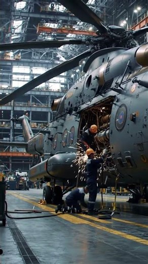 Worker's Install A Powerful Engine On A Heavy Helicopter Inside A Mega Factory !