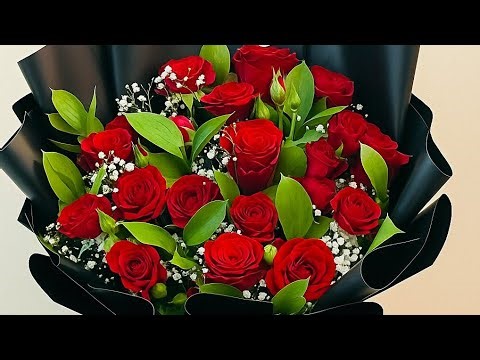 Creating the Perfect Red Rose Bouquet | Flower Arrangement Tutorial 🌹💐