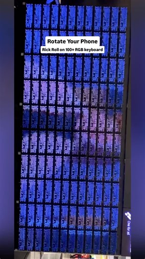 SignalRGB on Instagram: "We made a screen out of RGB keyboards so big you have to rotate your phone to see it. Behold, Rick Roll on 100+ RGB keyboards, the ultimate keyboard wall. #pcgaming #pcgamer #gaming #pcsetup #pcbuild"