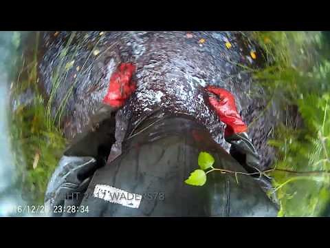 Waders suit in deep mud