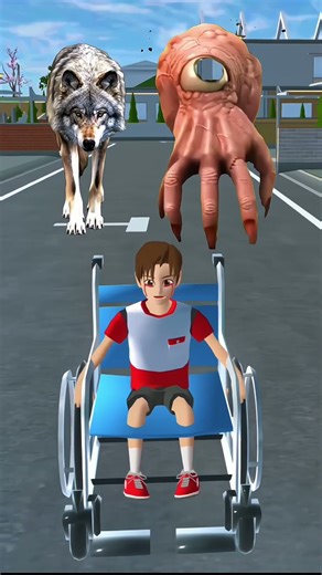 Hand Zombie & Wolf Chasing a Wheelchair Boy | Sakura School Simulator Horror Story
