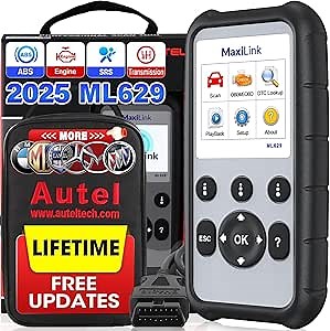 Autel MaxiLink ML629 Automotive OBD2 Scanner, 2025 Newer Model Upgraded of AL619, ML619, Car Code Reader Check Engine ABS SRS Transmission Diagnostic Scan Tool with Auto VIN, Ready Test, DTC Lookup