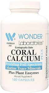 Wonder Labs Coral Calcium 2500 Mg Pure Coral Calcium Providing Full Spectrum Marine Trace Minerals, Economically Friendly and Celsium Free - 180 Capsules